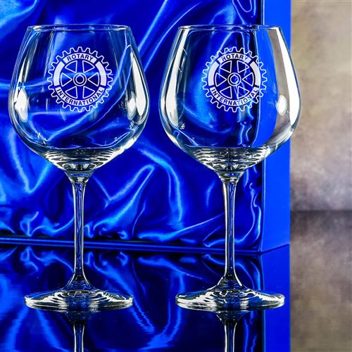 Engraved Crystal Gin Blooms boxed pair