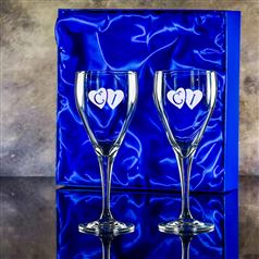 Two Crystal Forest Goblets Gift Set