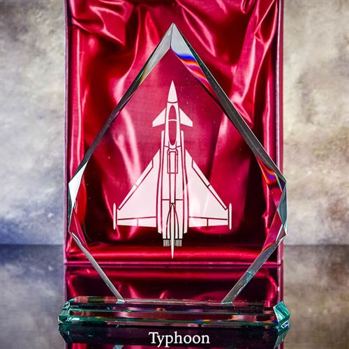 Small Crystal Engraved Typhoon Plaque