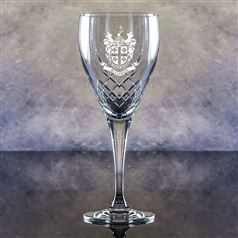 Hand Cut Crystal Engraved Forest Goblet Glass