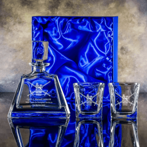 engraved crystal decanter set