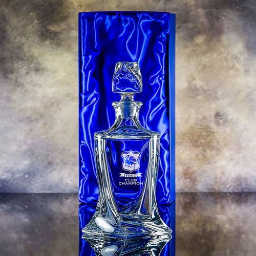 Engraved Crystal Barley Decanter presentation boxe