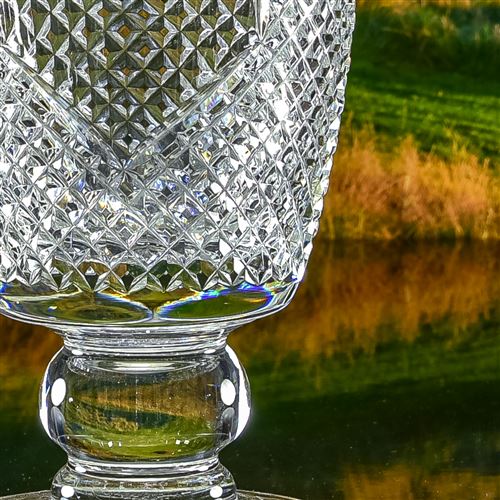 Crystal Engraved Cheshire Vase