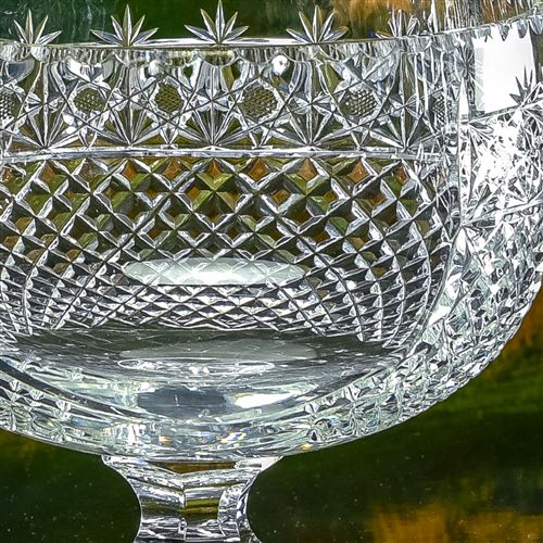 Engraved crystal bowl