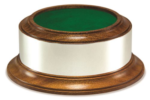 Hardwood Base With Silver Plated Band