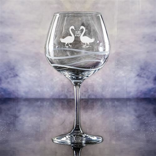 Swirl Engraved Gin Bloom Glass