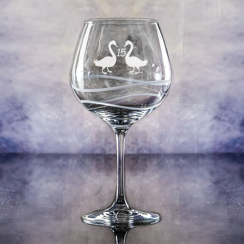 Swirl Engraved Gin Bloom Glass Majestic Crystal