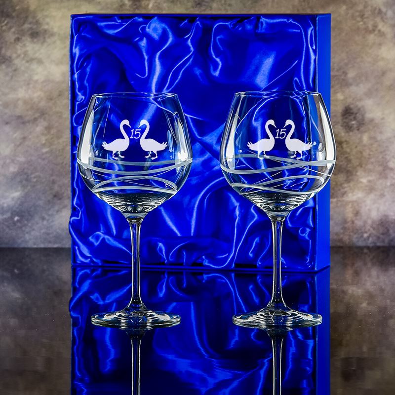 Gin Swirl Bloom Glass Pair Majestic Crystal