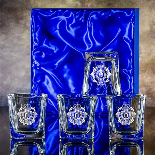 Engraved Crystal Admittable Tumblers set of four i