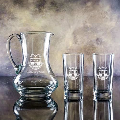 Engraved crystal jug