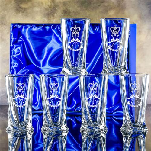 Six Crystal Engraved Barley Hiballs Gift Set