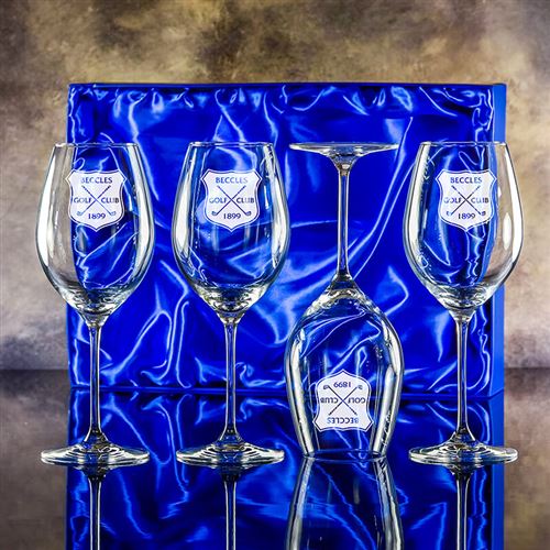 Engraved Crystal Lydia Goblets presentation boxed 