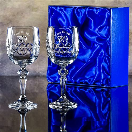 Two Edward Goblet Glasses Gift Set