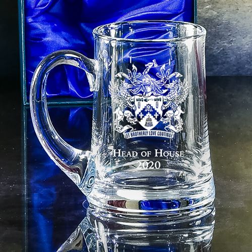 Engraved Crystal Pint Bowed Tankard in Presentatio