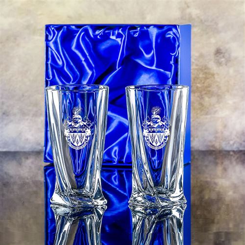 Two Engraved Barley Hiball Glasses Gift