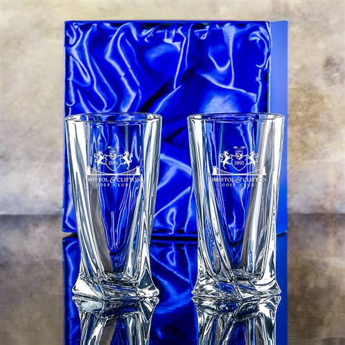 Crystal engraved tumblers
