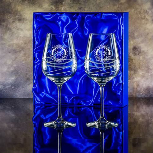 Two Swirl Goblet Glasses Gift Set