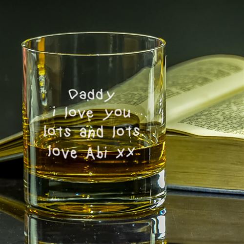 Engraved Handwriting Tumbler Glass