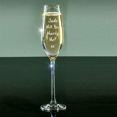 Lydia Champagne Flute with handwritten message