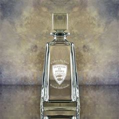 Admirable Engraved Crystal Gin and Whisky Decanter