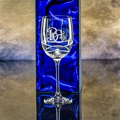 Crystal Engraved Wavy Wine Glass Gift