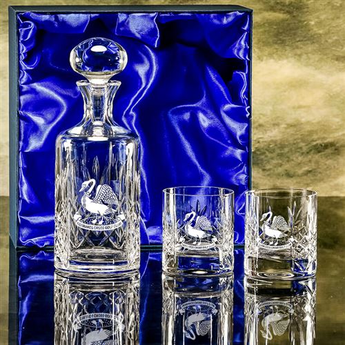 Burleigh Engraved Decanter and Two Edward Tumblers Gift Set