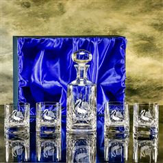 Burleigh Engraved Decanter and Four Edward Tumblers Gift Set