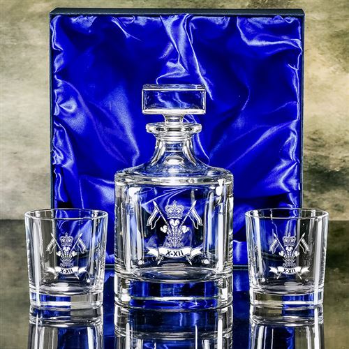 Stirling Engraved Decanter and Two Toscana Tumblers Gift Set