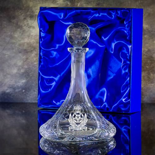 Crystal Engraved Nelson Cut Ships Decanter in Gift Box