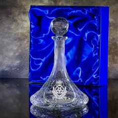 Crystal Engraved Nelson Cut Ships Decanter in Gift Box