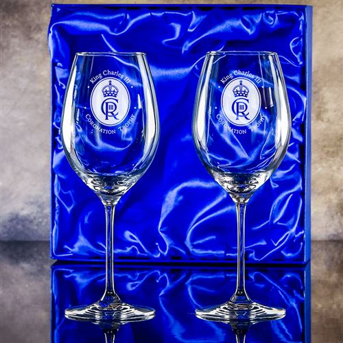 Engraved Crystal Lydia Flutes, boxed as a pair