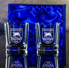 Two Crystal Engraved Toscana Tumblers Gift Set