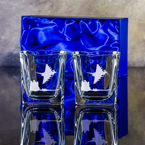 Engraved Crystal Presentation Boxed Pair of Admitt