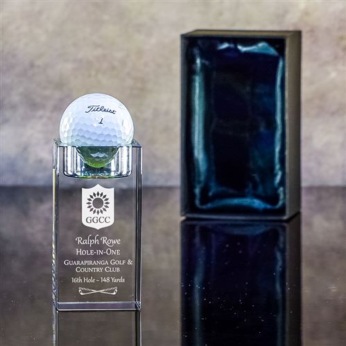 Presentation Boxed Engraved Crystal Large Golf Bal