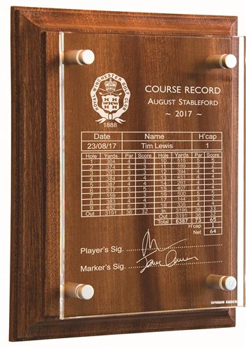 Wall Mounted Crystal Golf Scorecard