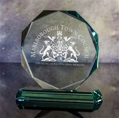 Large Crystal Engraved Octagonal Plaque