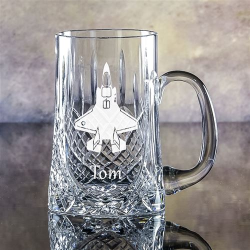 Large Crystal Engraved Wellington Tankard