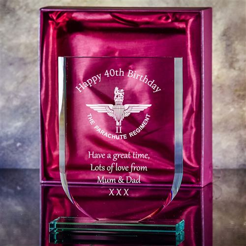 Medium Crystal Engraved Shield Plaque