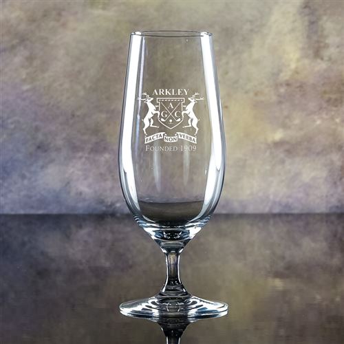 Small Crystal Engraved Gala Lager Beer Glass