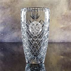 Small Crystal Engraved Latin Vase