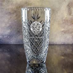 Medium Crystal Engraved Latin Vase