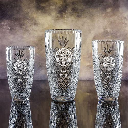 Medium Crystal Engraved Latin Vase