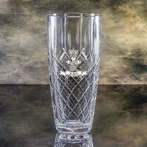 Large Crystal Engraved Latin Vase