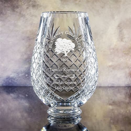 Engraved Crystal Large Trophy Vase