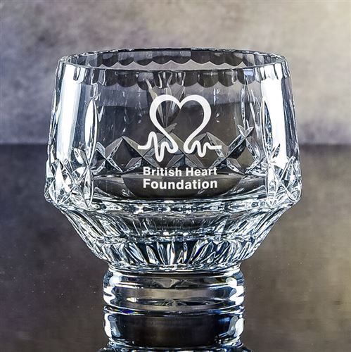 Engraved Crystal Small Daisy Bowl