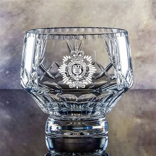 Engraved Crystal Large Daisy Bowl