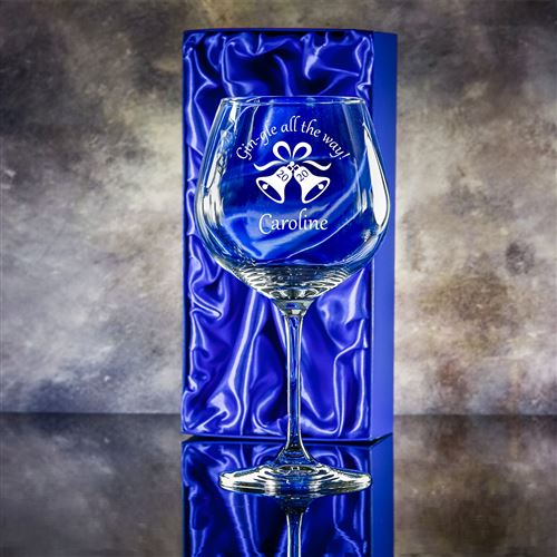 Crystal Engraved Gin Bloom Glass