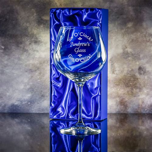 Crystal Engraved Gin Bloom Glass