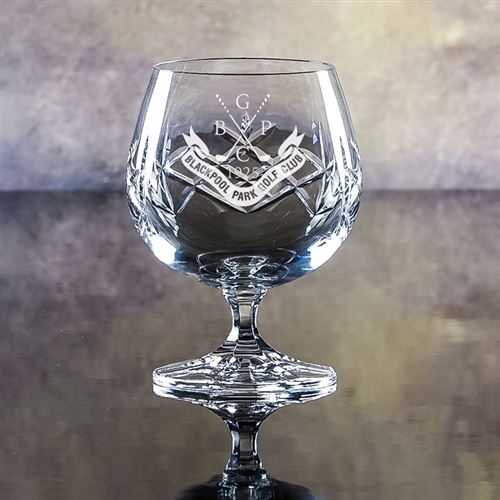 Edward Crystal Engraved Brandy Glass