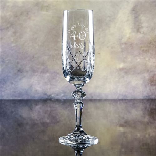 Engraved Crystal Edward Cut Flute